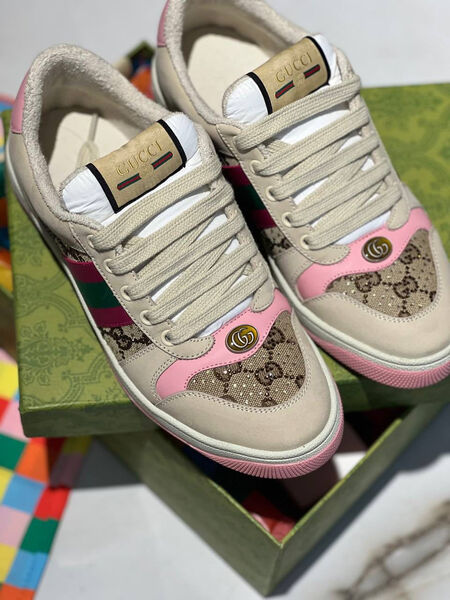 Кеды Gucci женский кожа swift светло-розовый 109708-2