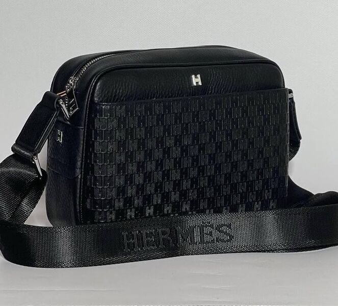 Мужская сумка мессенджер Hermès мужской кожа черный 147909