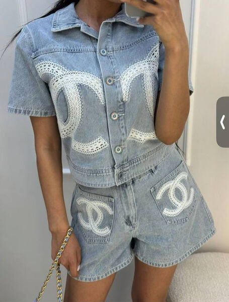 Костюм Chanel женский бирюзовый 189587