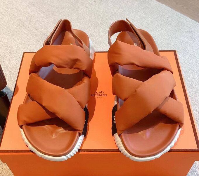 Сандалии Hermès женский нейлон оранжевый 147242
