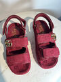 Сандалии Gucci женский текстиль бронзовый 185463-3