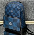 Мужской рюкзак Louis Vuitton мужской кожа синий 167089-1