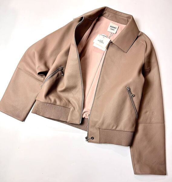 Куртка Hermès женский кожа розовый 144086