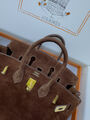 Сумка Hermès Birkin 25 женский замша бордовый 155735-3