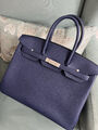 Сумка Hermès Birkin 35 ручная работа женский кожа синий 75395-4