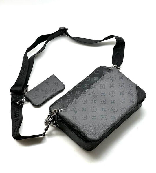 Мужская сумка мессенджер Louis Vuitton мужской кожа черный 122073-3