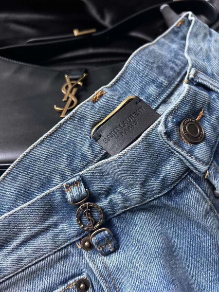Джинсы Saint Laurent женский джинса бирюзовый 121653-5