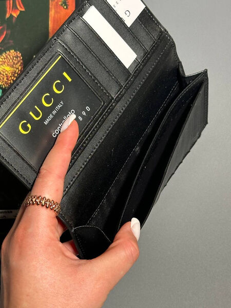 Мужской портмоне Gucci мужской кожа черный 154015-5
