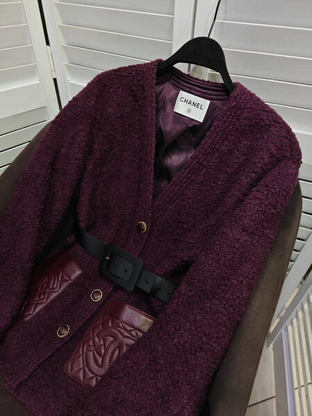 Кардиган Chanel женский вязаная ткань бордовый 171450-2