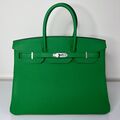 Сумка Hermès Birkin 35 женский кожа болотный 139845-1