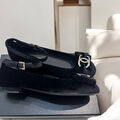 Балетки Chanel женский замша черный 172599-2