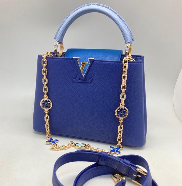 Сумка Louis Vuitton Capucines женский кожа синий 118650