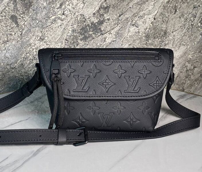 Мужская сумка мессенджер Louis Vuitton мужской кожа черный 169138