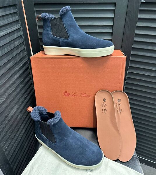 Мужские ботинки Loro Piana мужской замша синий 134518