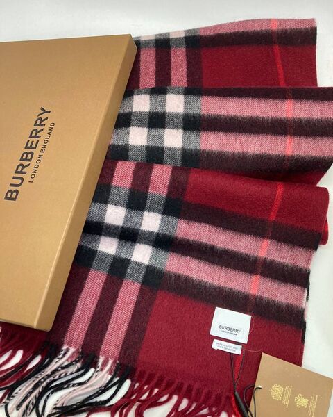Шарф Burberry женский бордовый 170553