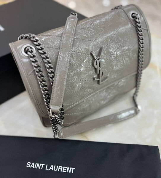 Сумка Saint Laurent Niki Medium женский кожа графитовый 160386-9