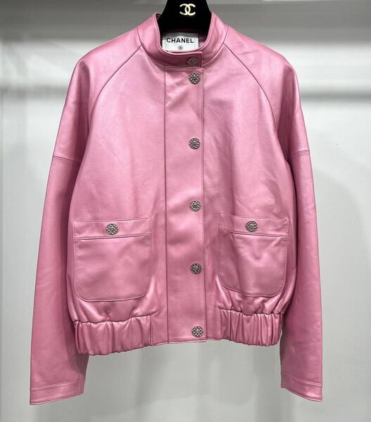 Куртка Chanel женский кожа розовый 139867