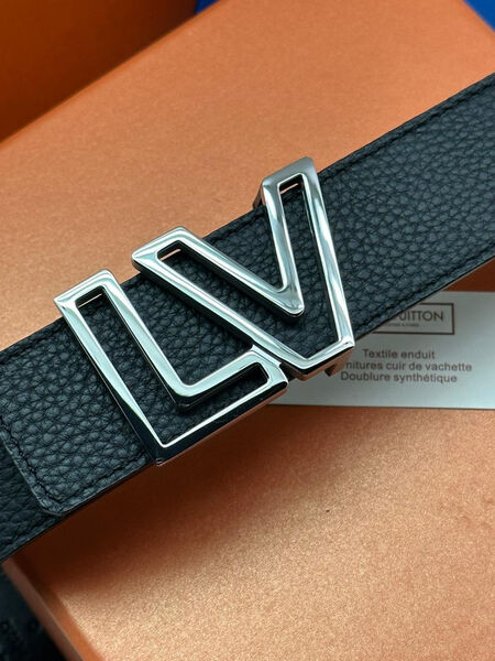 Мужской ремень Louis Vuitton мужской кожа черный 107718-2