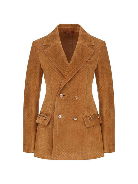 Пиджак Gucci женский замша бежевый 196920-2