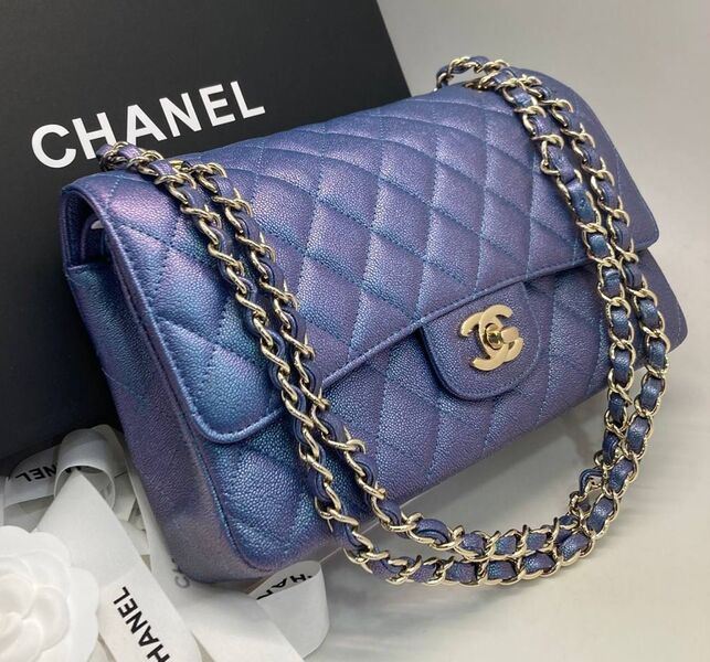 Сумка Chanel 2.55 женский кожа синий 171665