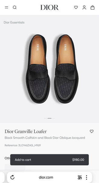 Мужские лоферы Christian Dior мужской кожа черный 190717-2
