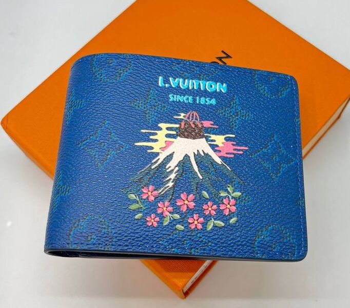 Портмоне Louis Vuitton женский кожа бирюзовый 197030