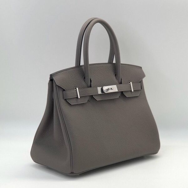 Сумка Hermès Birkin 30 ручная работа женский кожа графитовый 75342-2