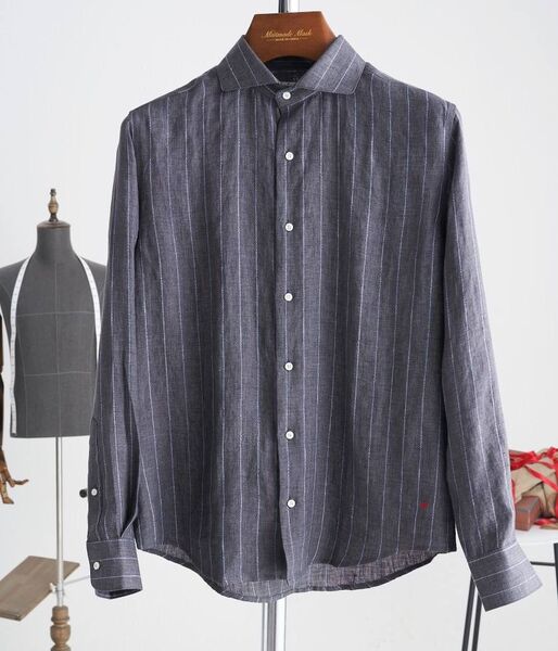 Мужская рубашка Kiton мужской графитовый 151495
