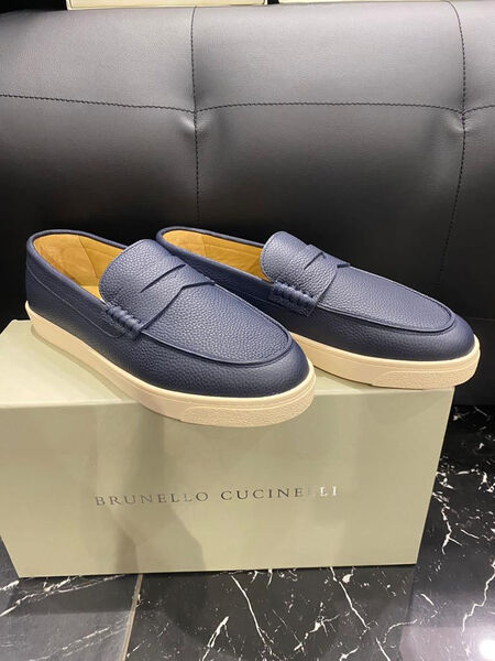Мужские лоферы Bunello Cucinelli мужской кожа графитовый 47718-4