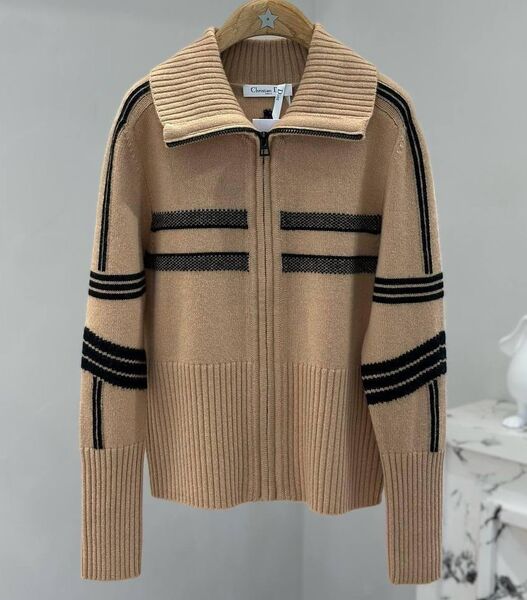 Кардиган Christian Dior женский вязаная ткань бежевый 171324