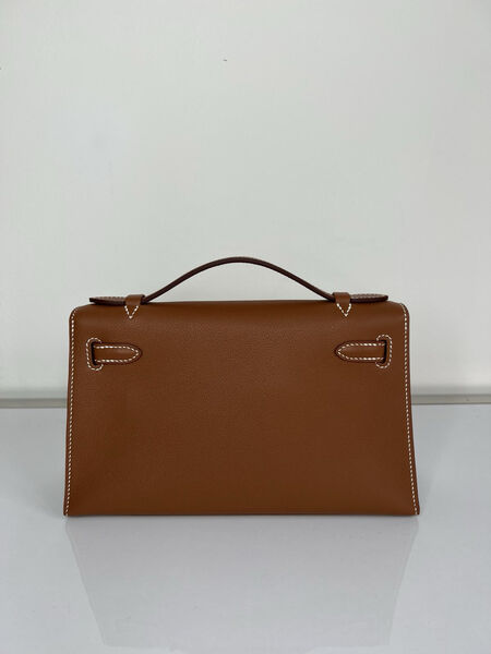 Сумка Hermèskelly 20 Pochette женский кожа бежевый 138059-3