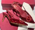 Туфли Valentino женский кожа бордовый 135841-1