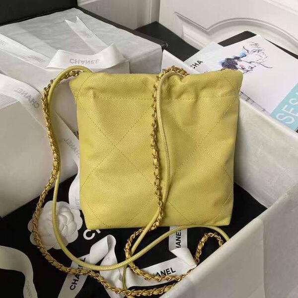 Сумка Chanel 22 женский кожа горчичный 126354-3