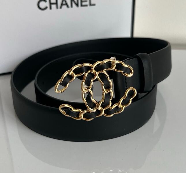 Женский ремень Chanel женский кожа черный 139163