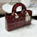 Сумка Christian Dior Lady женский кожа бордовый 142729-2