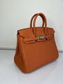 Сумка Hermès Birkin 25 женский кожа оранжевый 139362-2