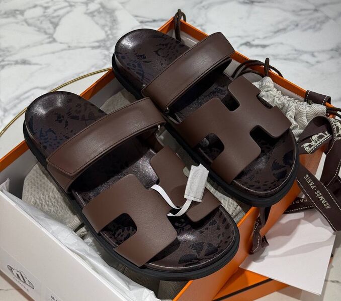 Шлепки Hermès женский кожа 193387