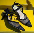 Туфли Fendi женский сетка синий 188809-1
