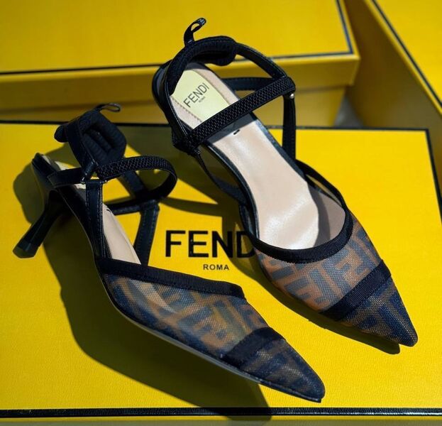 Туфли Fendi женский сетка синий 188809