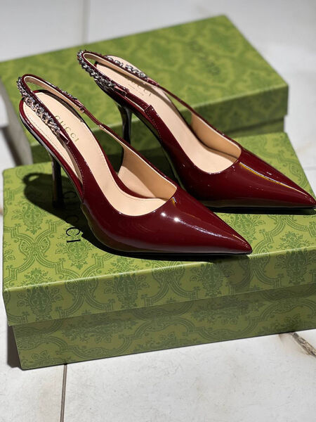 Туфли Gucci женский кожа бордовый 146979-4