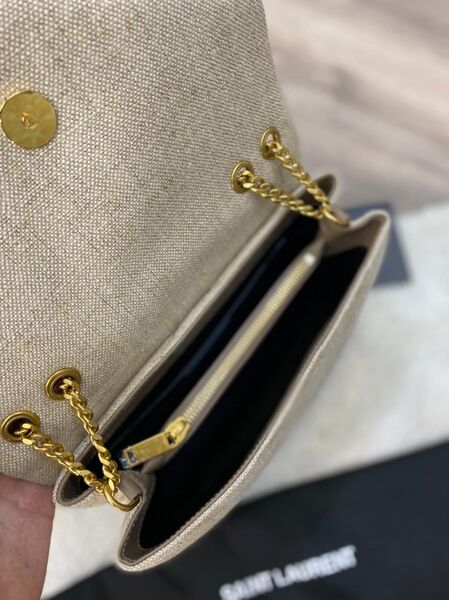 Сумка Saint Laurent женский ткань бежевый 77414-3