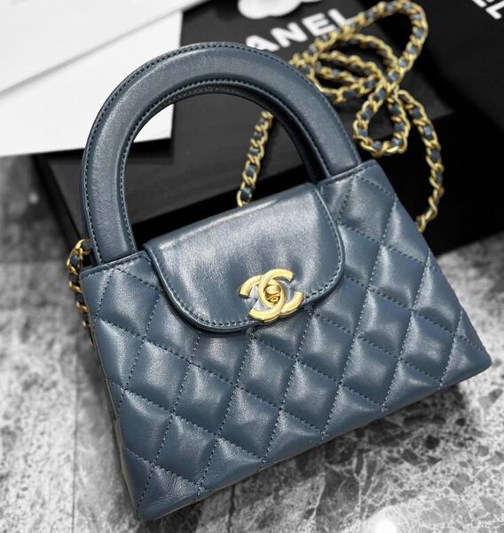 Сумка Chanel Shopping Mini женский кожа синий 127542