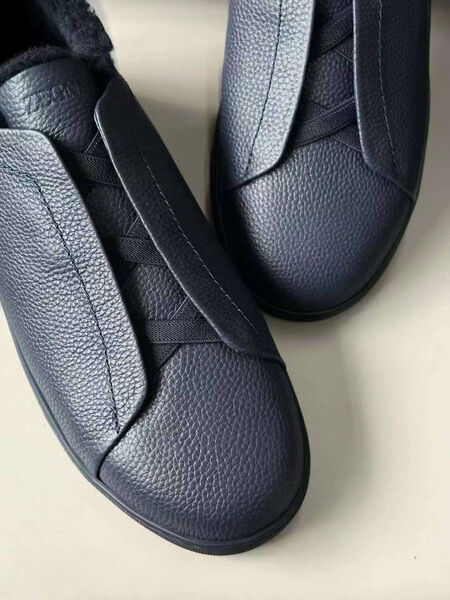 Мужские кеды Zegna мужской кожа синий 165928-8