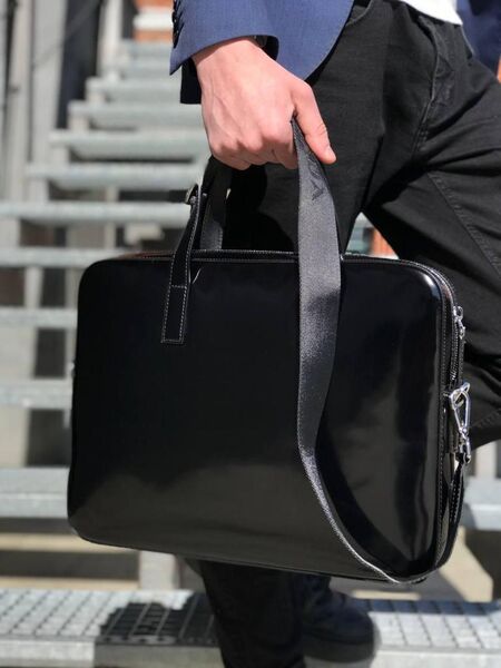 Мужской портфель Prada мужской кожа черный 77853-5