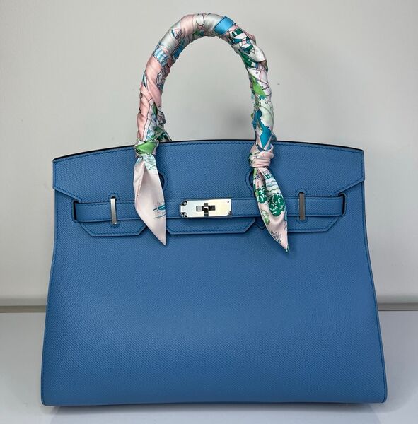Сумка Hermès Birkin 30 женский кожа бирюзовый 140085