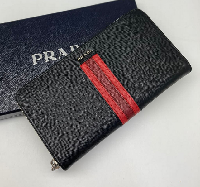 Кошелек Prada женский кожа бордовый 32131