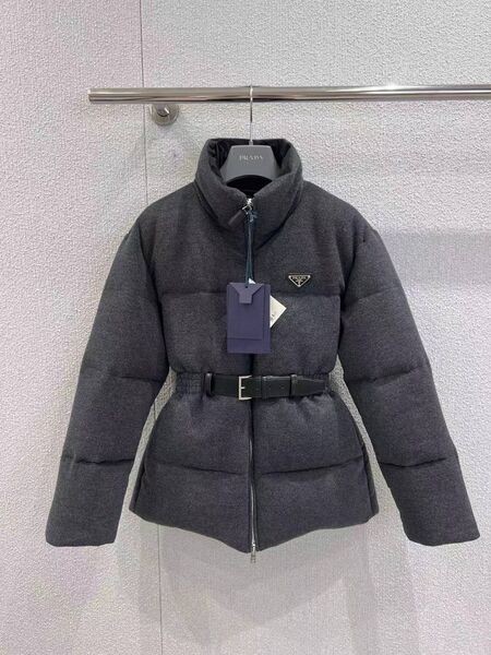 Женский пуховик Prada Loden женский графитовый s9620603-1