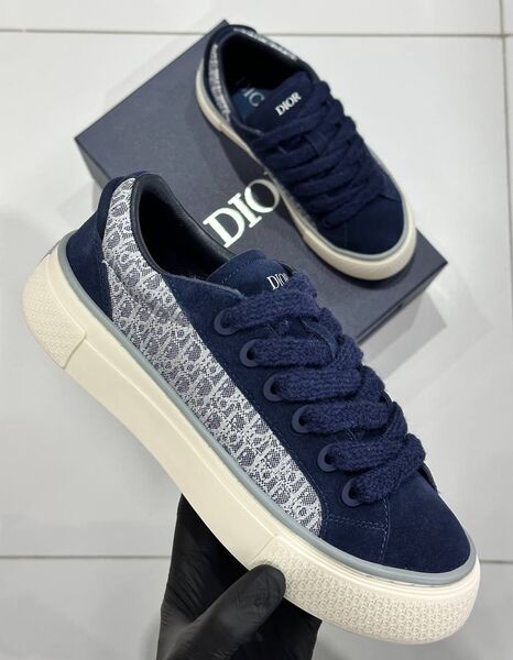 Мужские кеды Christian Dior мужской текстиль синий 185025