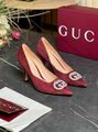 Женские туфли Gucci женский замша бордовый o3245919-1-1