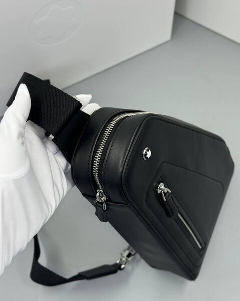 Мужская сумка слинг Montblanc мужской кожа черный 200798-5
